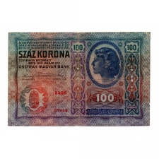 100 Korona Bankjegy 1912. Deutschösterreich felülbélyegzéssel
