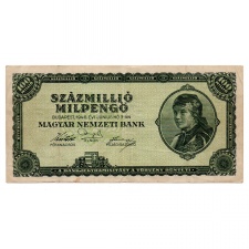 100 Millió Milpengő Bankjegy 1946 VF