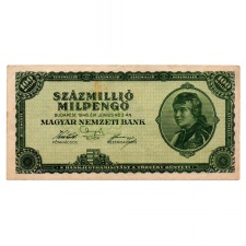 100 Millió Milpengő Bankjegy 1946 VF