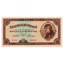 100 Millió Pengő Bankjegy 1946 MINTA