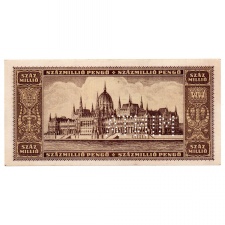 100 Millió Pengő Bankjegy 1946 MINTA perforációval és sorszámmal