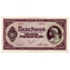 100 Pengő Bankjegy 1945 alacsony sorszám 003795