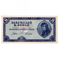 100 millió B.-Pengő Bankjegy 1946 EF