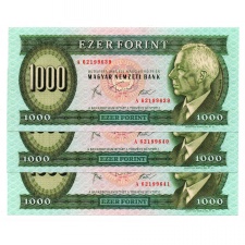 1000 Forint Bankjegy 1983 Március A sorozat aUNC sorkövető 3db