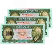 1000 Forint Bankjegy 1983 Március A sorozat gEF sorkövető 3db