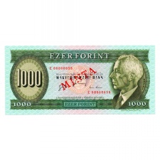 1000 Forint Bankjegy 1996 E sorozat MINTA alacsony sorszám