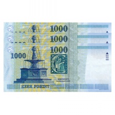 1000 Forint Bankjegy 2002 DA aUNC sorszámkövető 3db