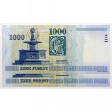 1000 Forint Bankjegy 2015 DE UNC alacsony sorszámkövető pár