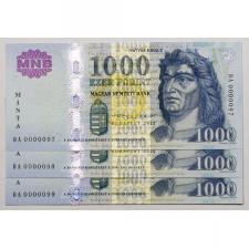 1000 Forint Bankjegy 2015 MINTA sorszámkövető 3db