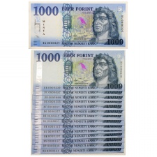 1000 Forint Bankjegy 2017 MINTA plusz 14 alacsony sorszámú