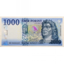 1000 Forint Bankjegy 2018 DB UNC alacsony sorszám