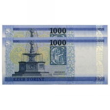 1000 Forint Bankjegy 2021 JH UNC alacsony sorszámkövető pár