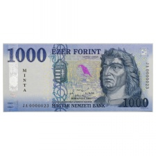 1000 Forint Bankjegy 2021 MINTA nagyon alacsony sorszám 0000023