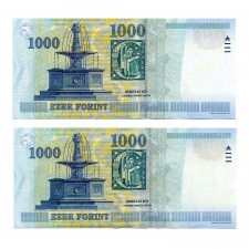 1000 Forint Bankjegy Millennium 2000 DA gEF-aUNC hajtatlan 2db