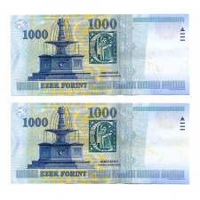 1000 Forint Bankjegy Millennium 2000 DA gEF sorszámkövető pár