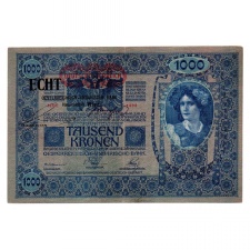 1000 Korona Bankjegy 1902 ECHT bélyegzéssel VF