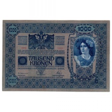1000 Korona Bankjegy 1902 XF elcsúszott számjegy