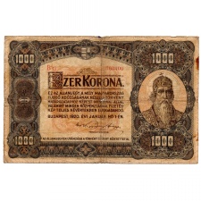 1000 Korona Államjegy 1920 G-VG
