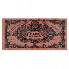 1000 Pengő Bankjegy 1945 bélyeg és alacsonyabb sorszám 003143