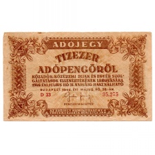 10000 Adópengő 1946 P49 barnásvörös számozás F