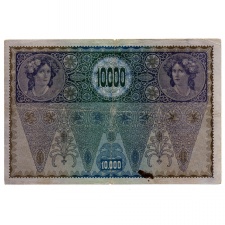 10000 Korona Bankjegy 1918 II.típus Deutschösterreich bélyegzés