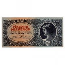 10000 Milpengő Bankjegy 1946 XF sötétvörös értékjelzés
