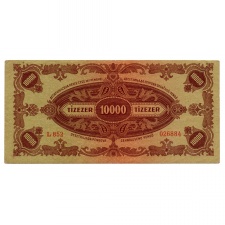 10000 Pengő Bankjegy 1945 MÉE felülbélyegzéssel
