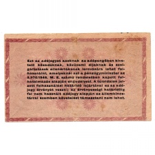 100000 Adópengő 1946 P51 elcsúszott hátoldal