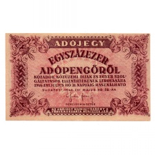 100000 Adópengő 1946 P51A VF eltolódott nyomat