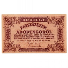 100000 Adópengő 1946 P51A aEF