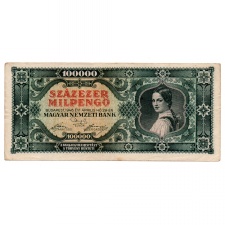 100000 Milpengő Bankjegy 1946 alacsony sorszám 000553