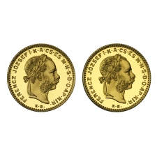 Ferenc József 4 Forint 1880 és 1892 Fiume arany UV. párban