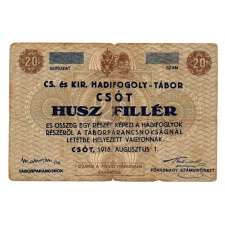 1916 Csót Hadifogolytábor 20 Fillér 