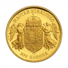 1918 IV. Károly fantázia színarany 100 Korona certifikáttal