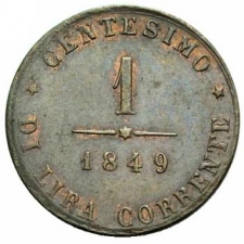 1848 Szabadságharc Velence 1 Centesimi