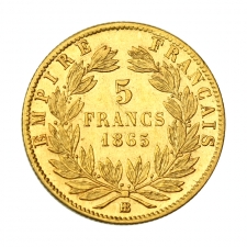 III. Napóleon 5 Frank 1865 BB