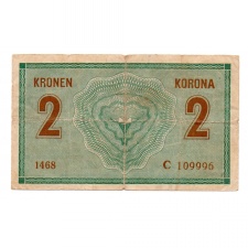 2 Korona Bankjegy 1914 vastag C sorozat VG