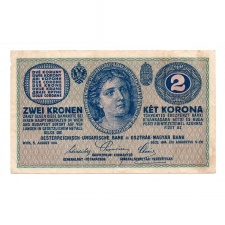 2 Korona Bankjegy 1914 vastag C sorozat aVF