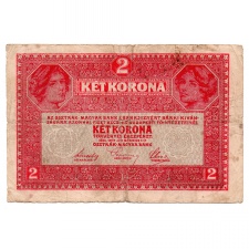 2 Korona Bankjegy 1917 sorozat 7000 felett ésTÖRKVÉKY hiba F