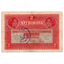 2 Korona Bankjegy 1917 VF felülbélyegzéssel