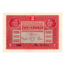 2 Korona Bankjegy 1917 aUNC, hajtatlan