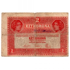 2 Korona Bankjegy 1917. sorozatszám 7000 felett VG