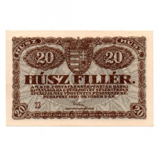 20 Fillér Postatakarékpénztár jegy 1920 UNC