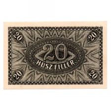 20 Fillér Postatakarékpénztár jegy 1920 UNC