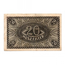 20 Fillér Postatakarékpénztár jegy 1920 VF