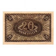 20 Fillér Postatakarékpénztár jegy 1920 aEF
