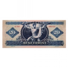 20 Forint Bankjegy 1947 MINTA csak perforáció C000