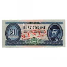20 Forint Bankjegy 1957 MINTA lyukasztás és bélyegzés C137