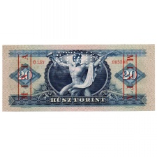 20 Forint Bankjegy 1957 MINTA lyukasztás és bélyegzés C137