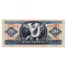 20 Forint Bankjegy 1962 MINTA lyukasztás és bélyegzés C226